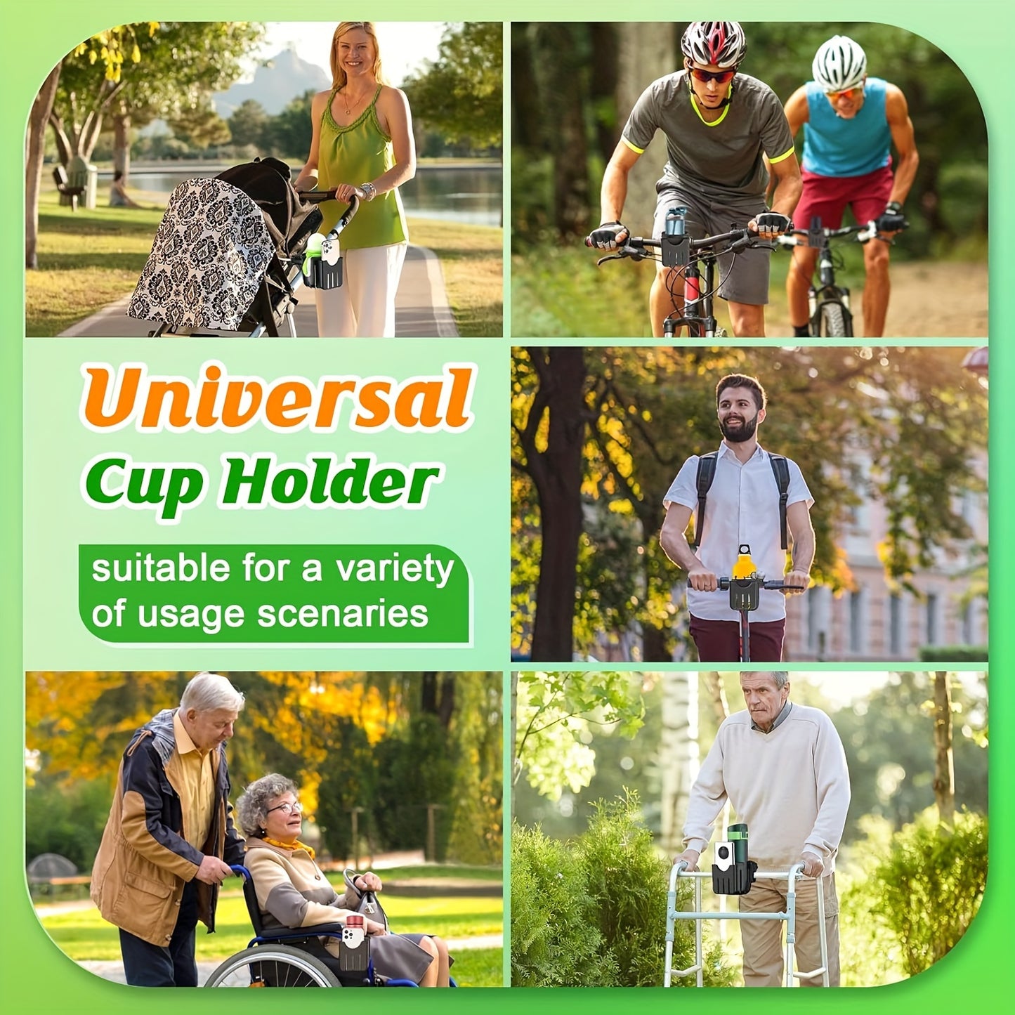 Universal Stroller Cup Holder with Phone Mount