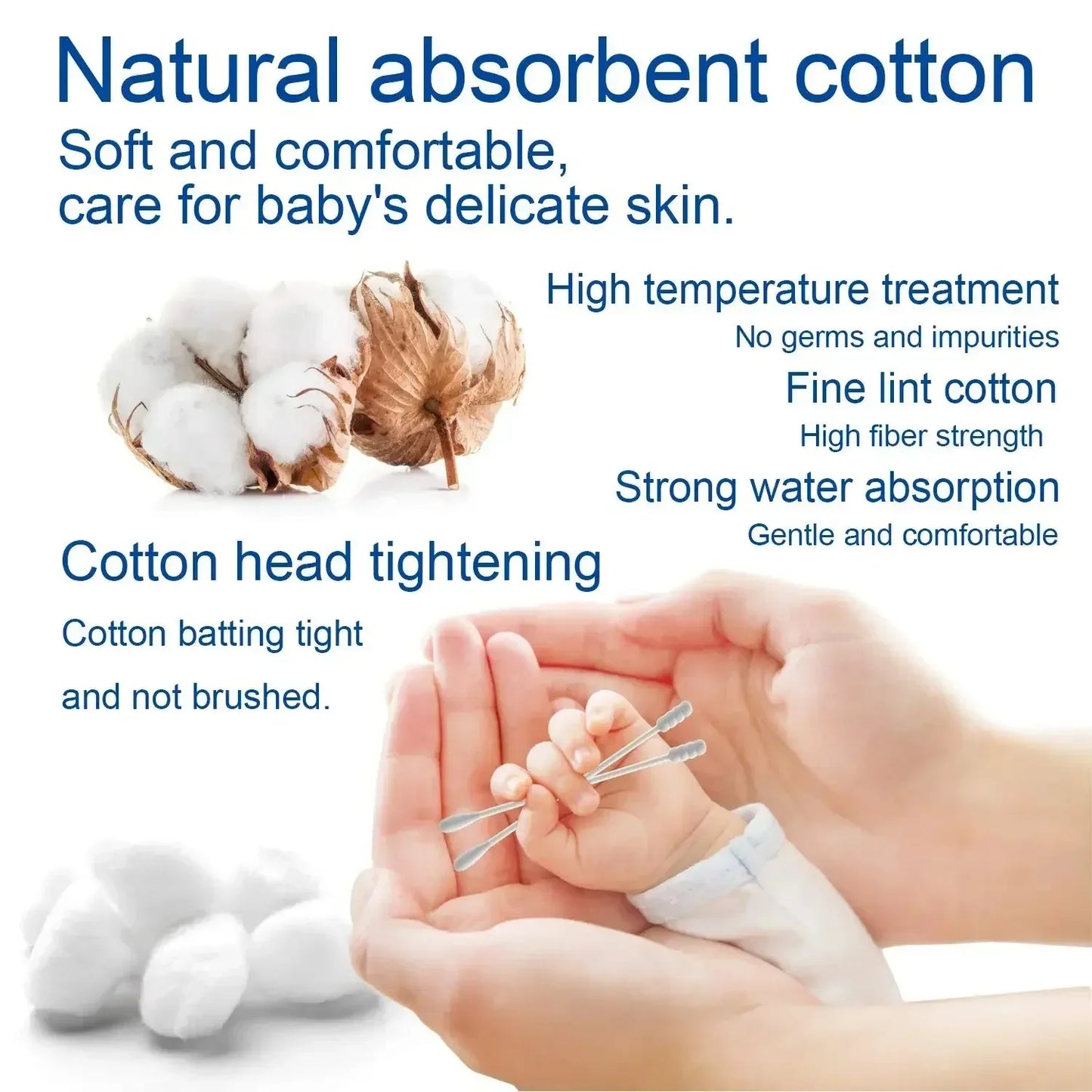 Double-ended Cotton Swabs - 5 packs x 100 pieces - Just Fetched - Explore Our Fantastic Collection of Baby Products